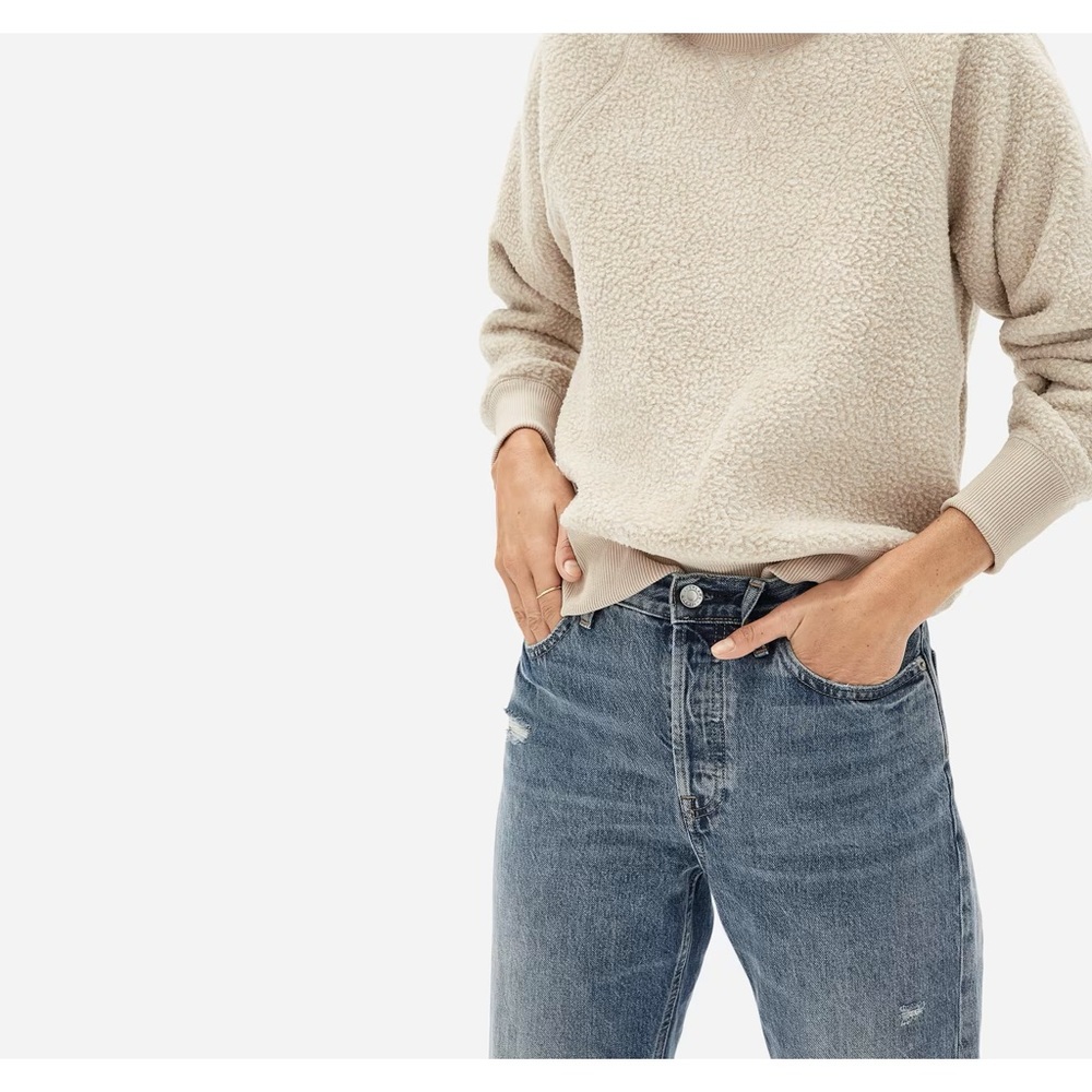Everlane ReNew Fleece Raglan Sweatshirt in Oat